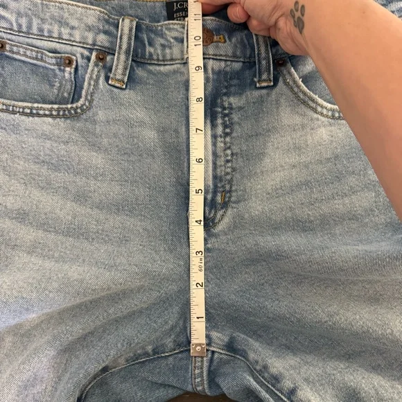J. Crew Essential Straight Women's Jeans Light Size 30 Frayed Hem High Rise - Picture 10 of 11